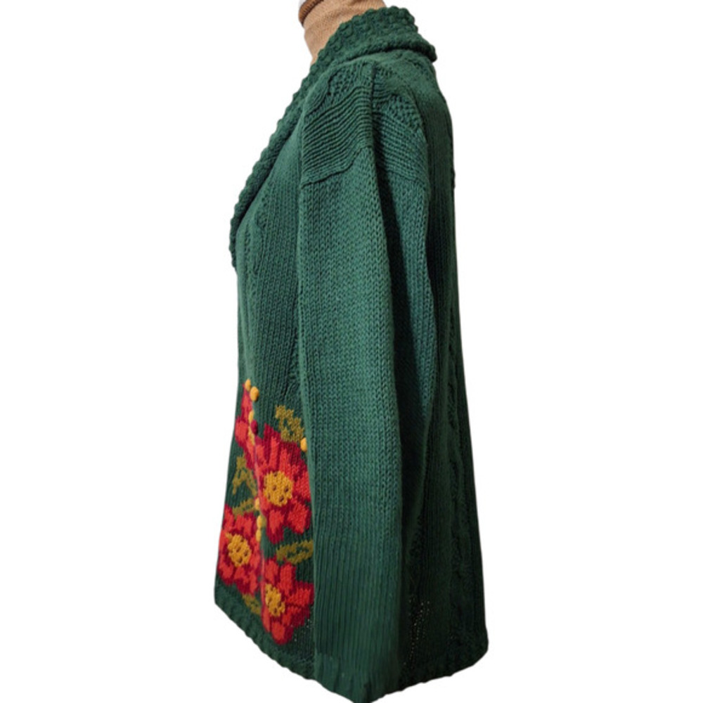 Vintage Birch Brothers Poinsettia Christmas Sweater‎ M/L - Picture 5 of 7